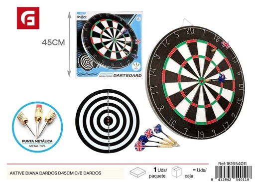 [161654011] Juego de dardos Aktyve con diana de 45 cm - Juguetes de mesa