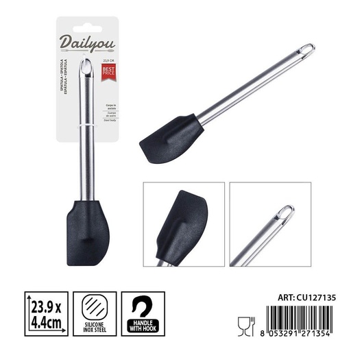 [0242917] Espátula de silicona con mango de acero inoxidable 23.9X4.4 cm DC CASA - Utensilios de cocina