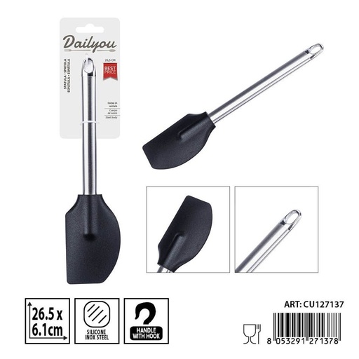 [0242919] Espátula de silicona con mango de acero inoxidable 26.5X6.1 cm DC CASA - Utensilios de cocina