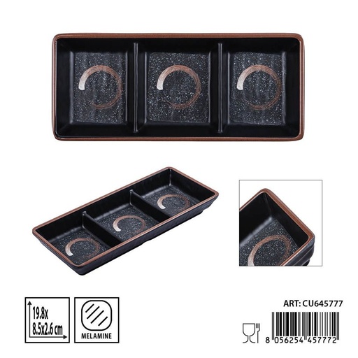 [0241166] Plato de melamina de salsas 19.8x8.5x2.6 cm - Utensilios de cocina y platos de presentación