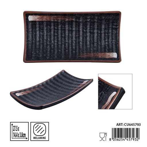[0241182] Plato melamina rectangular 11 pulgadas 27.5X14.4X3.8 cm - Accesorios de cocina