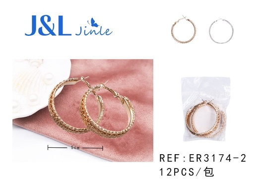 [ER3174-2] Pendientes de aro 5cm para moda y accesorios