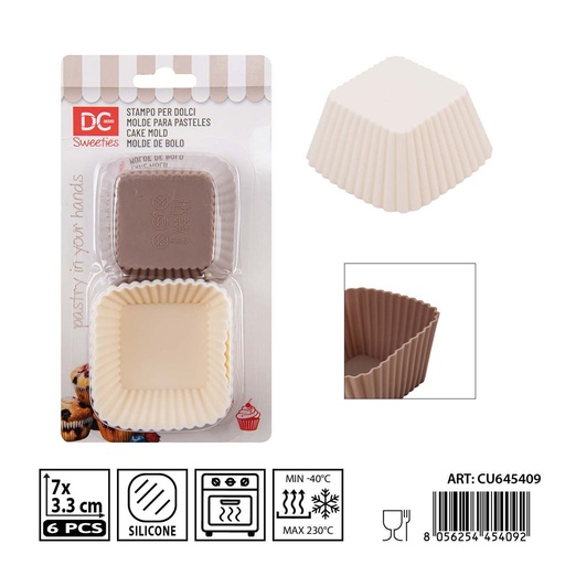 [0239415] Set de moldes de silicona para pastel 6 pz 7X3.3 cm - Utensilios para repostería