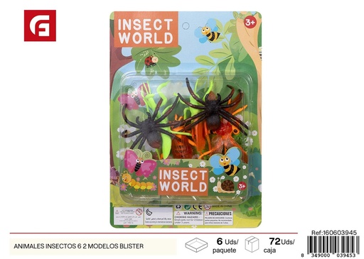[160603945] Animales insectos 6 modelos diferentes (blister) - Juguetes de animales y figuras
