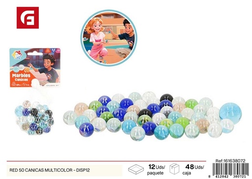 [161638072] Paquete de 50 canicas multicolor - Decoración para el hogar