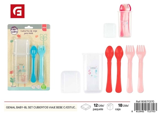 [161671370] Set de cubiertos de viaje para bebé con estuche - Genial Baby
