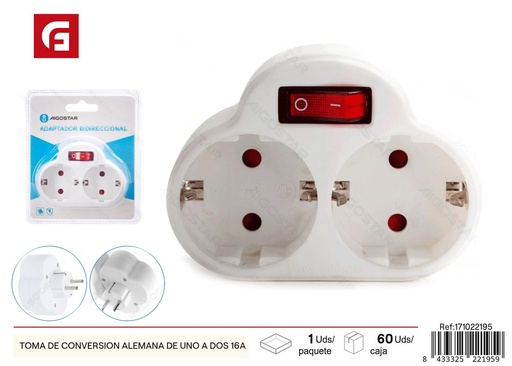 [171022195] Adaptador de corriente alemán de 16A - Conectores eléctricos