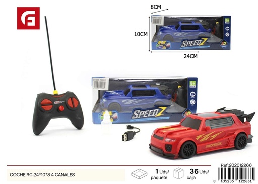 [202012266] Coche RC 24x10x8 cm, 4 canales - Juguete de control remoto