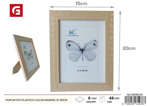 [190161278] Portafotos plástico color madera 15x20 cm - Marcos decorativos de madera
