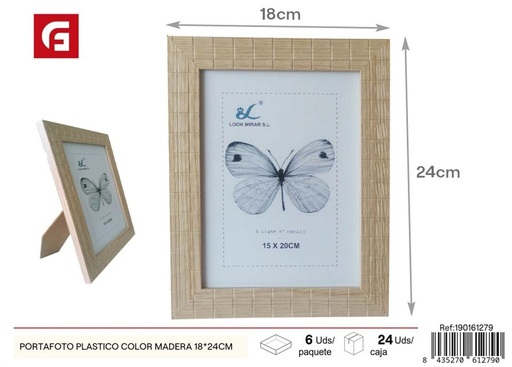 [190161279] Portafotos plástico color madera 18x24 cm - Marcos decorativos de madera