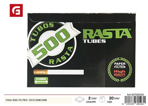 [307060103] Juego de papeletas para fumar CIGA 500 - Filtros y papel ecológico para fumar