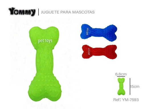 [YM7593] Juguete de vinilo en forma de hueso para mascotas 15x6.8x4.2 cm - Juguetes para mascotas