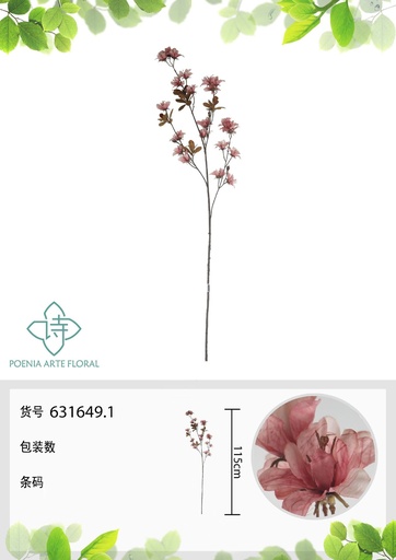 [631649.1] Vara de azalea artificial 115 cm - Flores decorativas llamativas