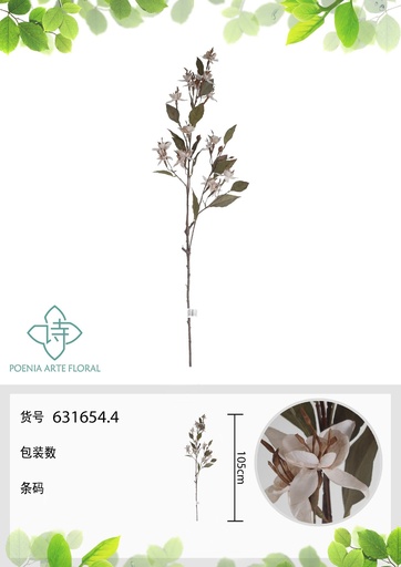 [631654.4] Vara de flor de estrella artificial 95 cm - Decoración floral encantadora