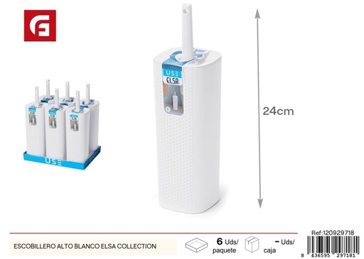 [120929718] Escobillero alto blanco Elsa Collection - Productos de limpieza y accesorios de baño