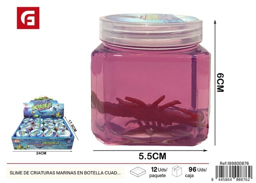 [189800876] Slime de criaturas marinas en botella cuadrada de 12 colores - Juguetes creativos