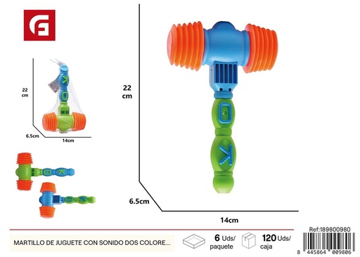 [189800980] Martillo de juguete con sonido 2 colores - Juguetes para niños