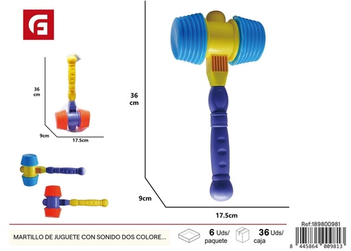 [189800981] Martillo de juguete con sonido en dos colores - Juguetes de herramientas