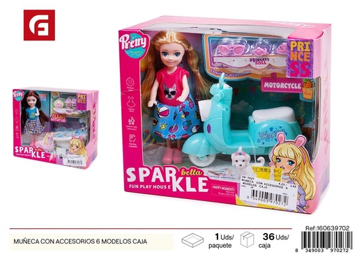 [160639702] Muñeca con accesorios en 6 estilos diferentes - Juguetes y muñecas