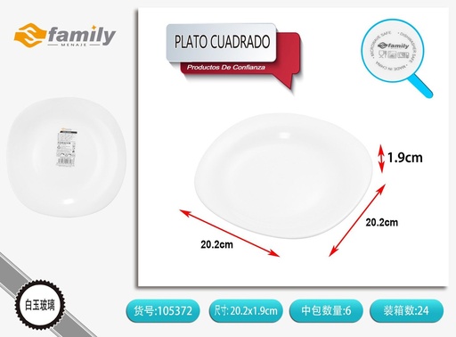 [105372] Plato cuadrado de vidrio 21.2x19.5x1.9 cm - Accesorios de cocina