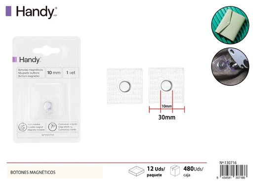 [130716] Botones magnéticos de 10 mm - Accesorios de costura