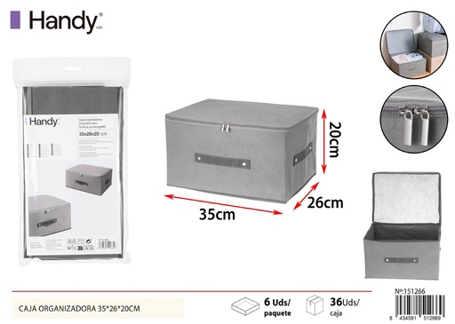 [151266] Caja organizadora con cremallera 35*26*20 cm - Soluciones de almacenamiento y organizadores