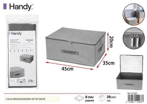 [151267] Caja organizadora con cremallera 45*35*20 cm - Soluciones de almacenamiento y organizadores