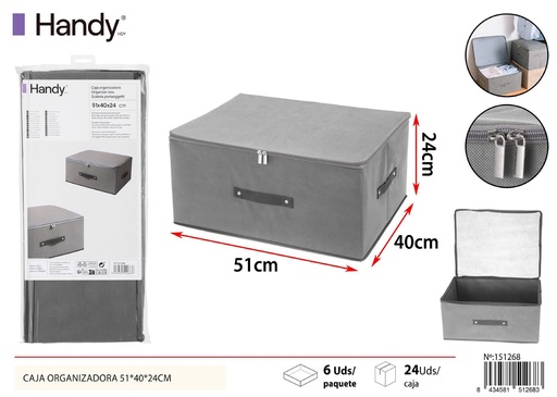 [151268] Caja organizadora con cremallera 51*40*24 cm - Soluciones de almacenamiento y organizadores