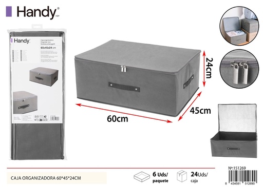 [151269] Caja organizadora con cremallera 60*45*24 cm - Soluciones de almacenamiento y organizadores