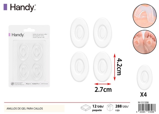 [151308] Anillos de gel para callos grandes 4 pcs - Accesorios para calzado y cuidado personal