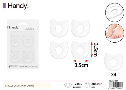 [151309] Anillos de gel para callos 4 unidades 8.7*11 - Accesorios para calzado y cuidado personal