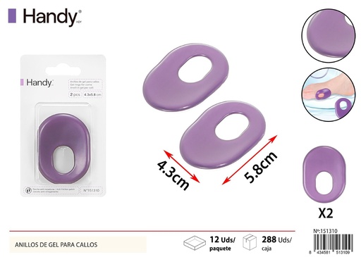 [151310] Anillos de gel para callos morados 2 pcs 4.3*5.8 - Accesorios para calzado y cuidado personal