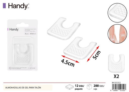 [151312] Almohadillas de gel para talón 2 pcs 4.5*5 - Accesorios para calzado y cuidado personal