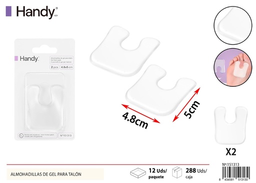 [151313] Almohadillas de gel para talón 2 pcs 4.8*5 - Accesorios para calzado y cuidado personal