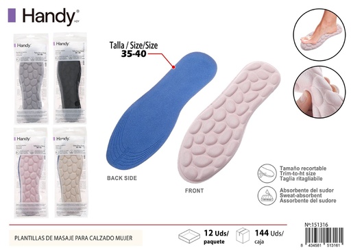[151316] Plantillas de masaje para calzado mujer 35-40 - Accesorios para calzado femenino