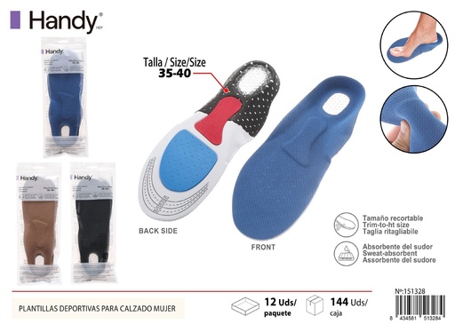 [151328] Plantillas deportivas para calzado mujer EVA 35-40 - Accesorios deportivos para calzado femenino
