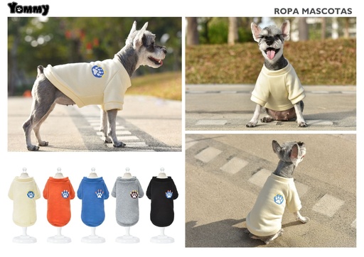 [YM6958] Sudadera con huellas para mascotas M - Ropa y abrigo para animales