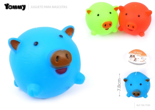 [YM7590] Juguete de vinilo cerdo gordito 7.8 cm - Juguetes para mascotas