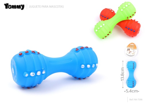 [YM7596] Juguete de vinilo mancuerna 13.8*5.4 cm - Juguetes para mascotas