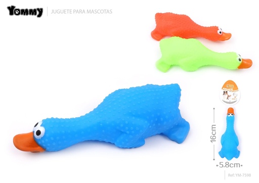 [YM7598] Juguete de vinilo en forma de ganso para mascotas 16*5.8*4.2 cm - Juguetes de goma para mascotas