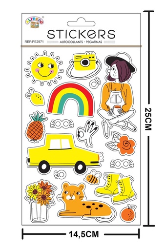 [PE2971] Stickers decorativos "Arcoíris" 14,5x25 cm - Pegatinas infantiles decorativas