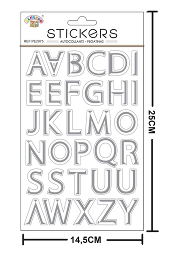 [PE2975] Stickers decorativos "Letras blancas" 14,5x25 cm - Pegatinas infantiles decorativas