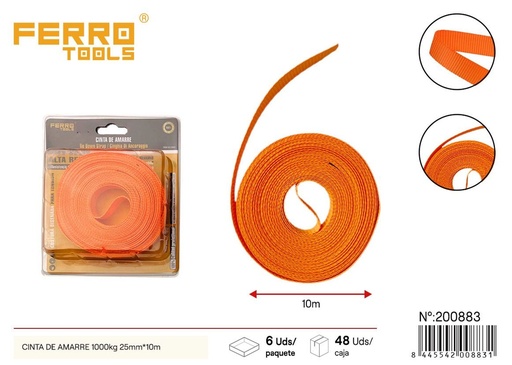 [200883] Cinta de amarre 1000 kg 25 mm x 10 m - Novedades para el hogar