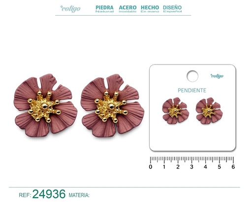 [24936] Pendiente de flor - Joyería y accesorios