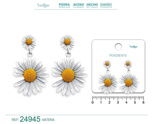 [24945] Pendiente de flor - Joyería y accesorios