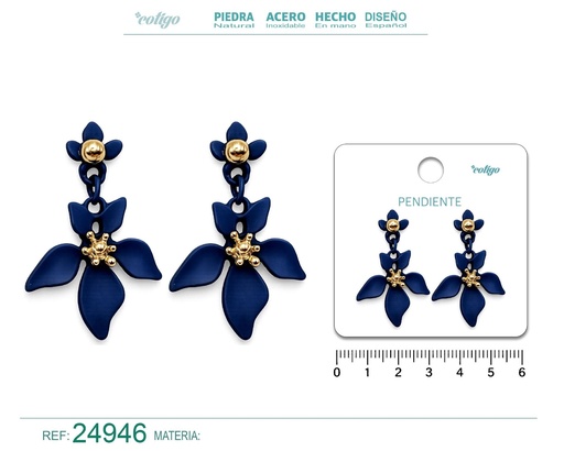 [24946] Pendiente de flor - Joyería y accesorios