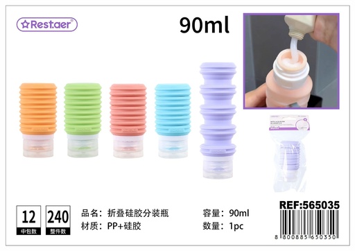 [565035] Botella de silicona plegable de 90 ml - Accesorios de belleza