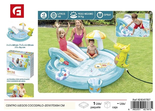 [161641787] Centro de juegos cocodrilo 201x170x84 cm - Piscina y diversión en el agua