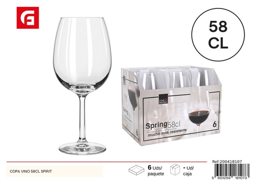 [200418107] Copa de vino 58cl Spirit de vidrio para bebidas