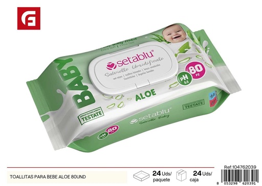 [104762039] Toallitas para bebé con aloe 80 und - Productos de cuidado personal y toallitas